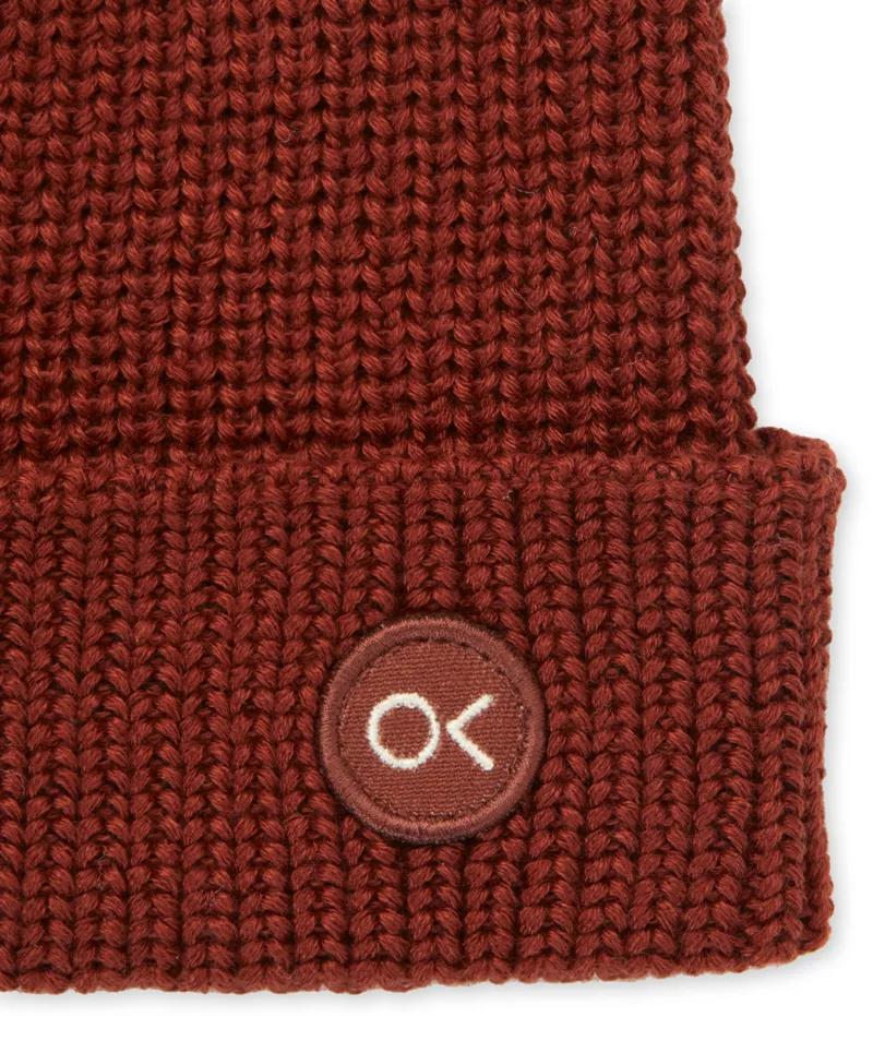 Outerknown Ok Dot Short Beanie Sienna - Unisex Red Knitted Hat-1